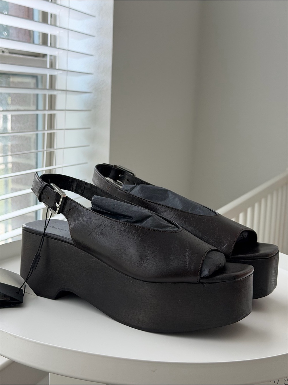 NEW Massimo Dutti Black Platform Slingback Mules - Picture 6 of 10